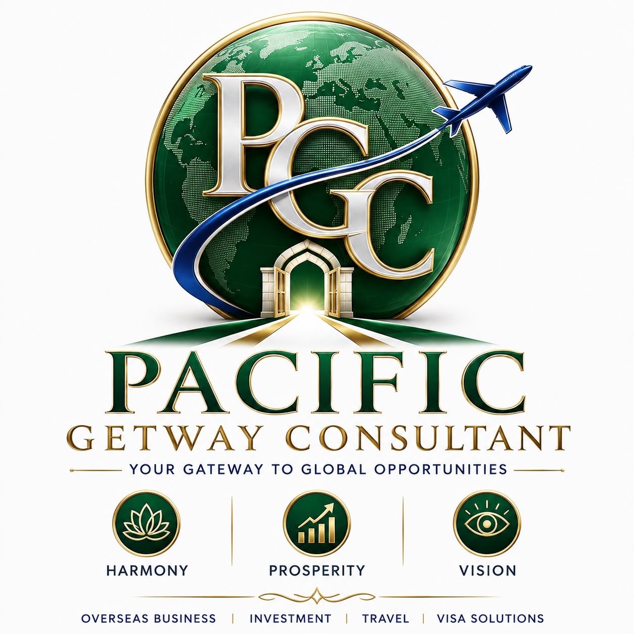 PGC globe and gateway emblem